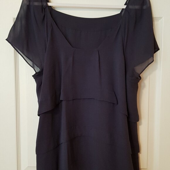 Jacques Vert Women's Double Silky Layer Ruffle Top ~ Sz XL (16) (tags removed) ~ - Picture 4 of 5